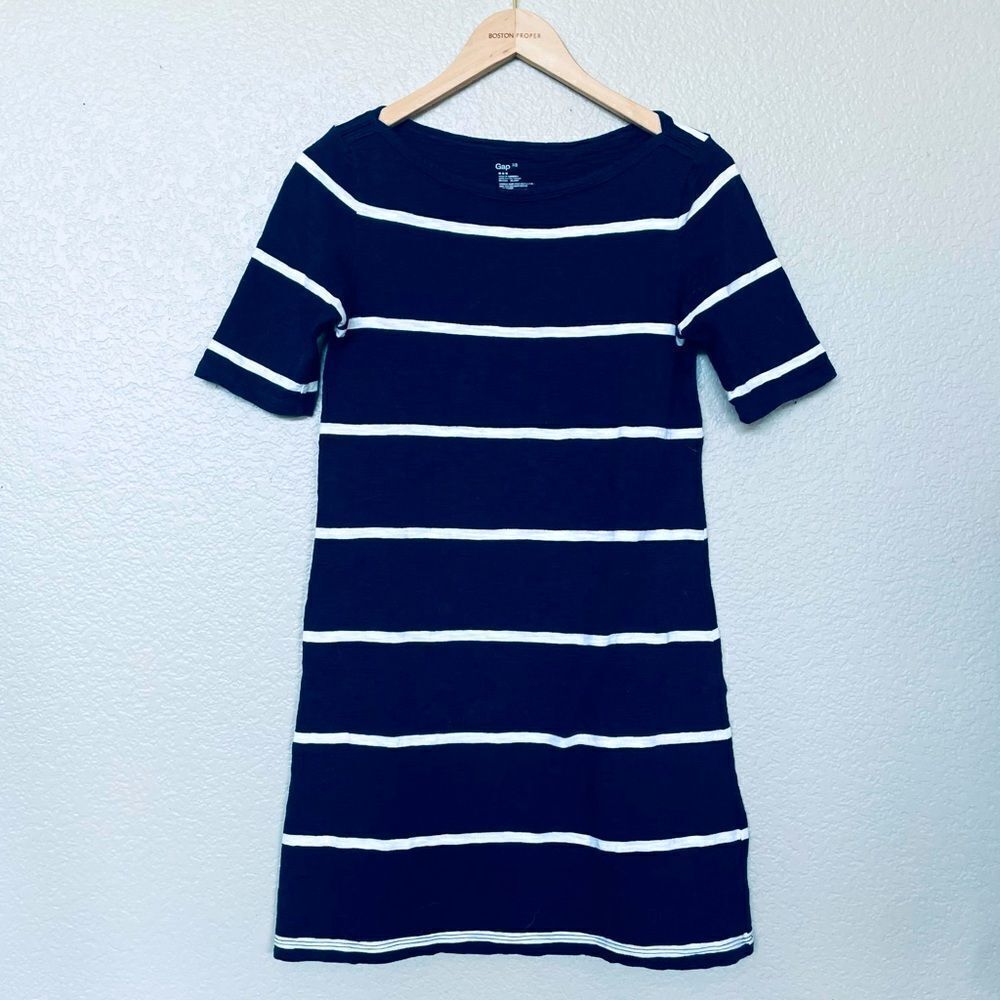 Gap Navy Blue Striped Cotton Summer Dress XS